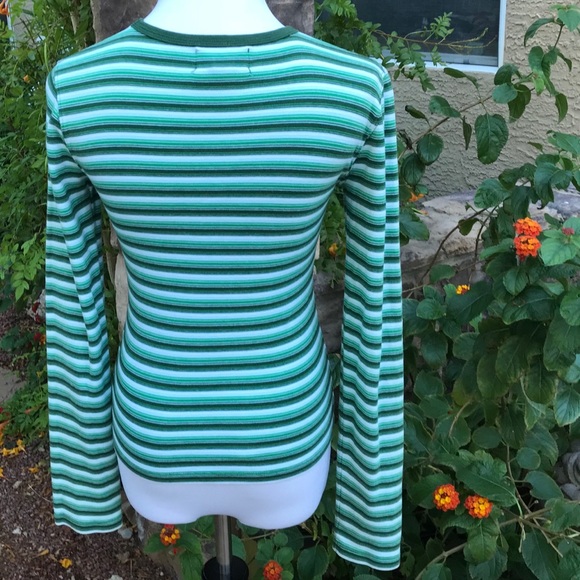 HOLLISTER CO. Green Striped long sleeve Shirt - Picture 2 of 6